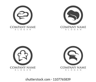 hat chef logo template vector illustration