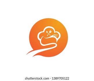 Hat chef logo template vector icon illustration design