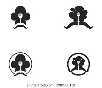 Hat chef logo template vector icon illustration design