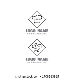 hat chef logo template vector illustration