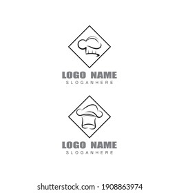 hat chef logo template vector illustration