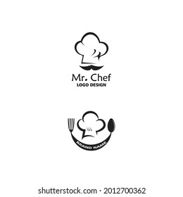 hat chef logo template vector illustration