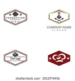 hat chef logo template vector illustration