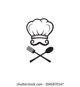 hat chef logo template vector illustration