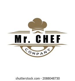 hat chef logo template vector illustration