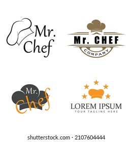 hat chef logo template vector illustration