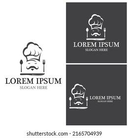 hat chef logo template vector illustration