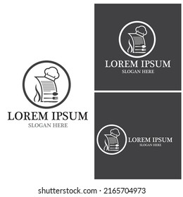 hat chef logo template vector illustration