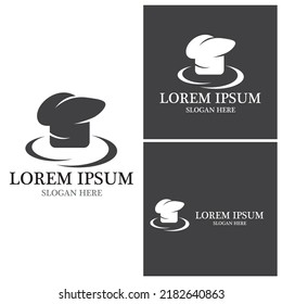 Hat chef logo template vector
