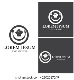 Hat chef logo template vector illustration