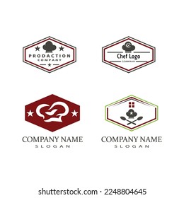 hat chef logo template vector illustration