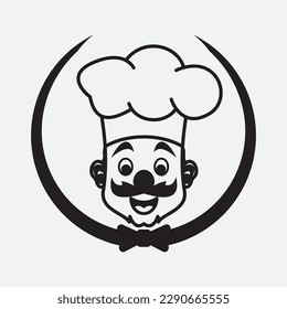 hat chef logo template vector illustration
