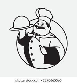 hat chef logo template vector illustration