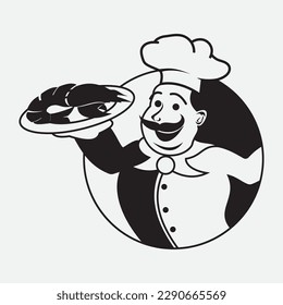hat chef logo template vector illustration