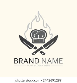 hat chef logo template vector illustration