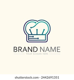 hat chef logo template vector illustration