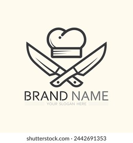 hat chef logo template vector illustration