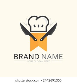 hat chef logo template vector illustration