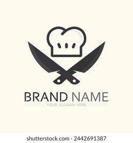 hat chef logo template vector illustration