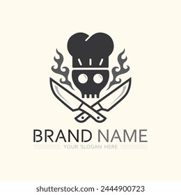 hat chef logo template vector illustration