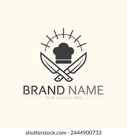 hat chef logo template vector illustration