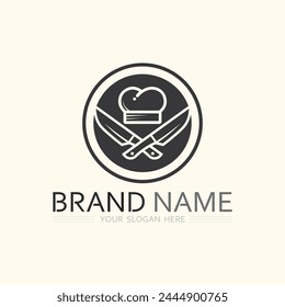 hat chef logo template vector illustration