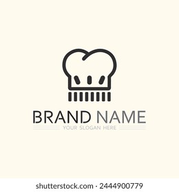 hat chef logo template vector illustration