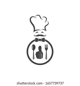 hat chef logo vector illustration design