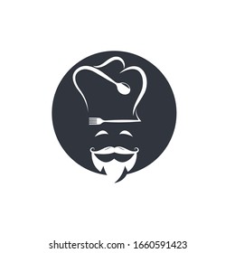hat chef logo vector illustration design