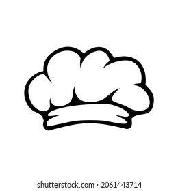 Hat chef. Outline logo. Kitchen icon. Vector image