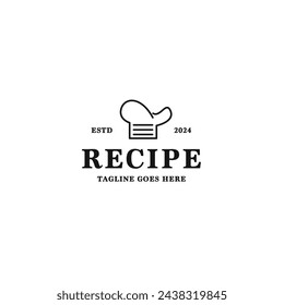 Hat Chef Recipe Logo Design Concept Vector Illustration