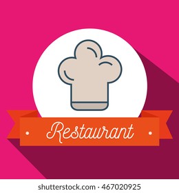 hat chef restaurant icon vector illustraion graphic