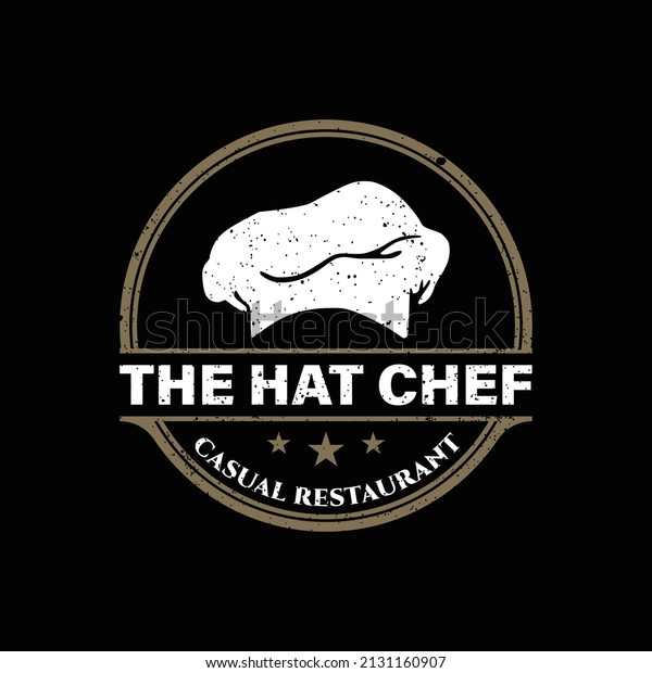 The hat chef symbol for Restaurant Cafe Bar\
Classic Vintage Logo\
design