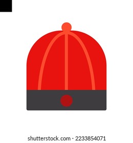 hat chinese icon flat style vector	

