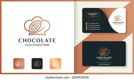 hat chocolate logo design and business card