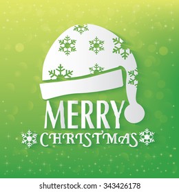 Hat christmas concept on green background,vector