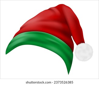 hat christmas elf santa claus helper vector illustration isolated on white background