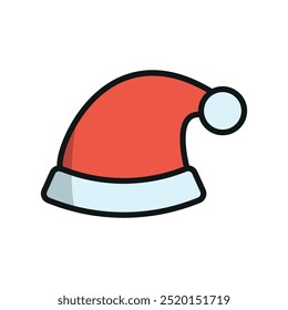 Santa’s hat christmas icon vector basic design simple and modern concept graphic