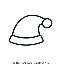 Santa’s hat christmas icon vector basic design simple and modern concept graphic