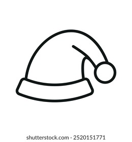 Santa’s hat christmas icon vector basic design simple and modern concept graphic