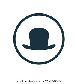 hat circle background icon, isolated on white background 