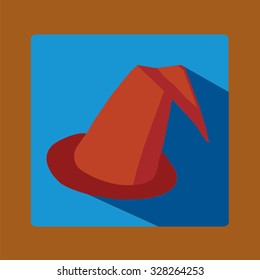 Hat  Claus, Isolated On blue Background, Vector Illustration