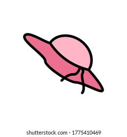 Sombrero, icono de ropa. Color simple con elementos de vector de contorno de iconos de vacaciones para ui y ux, sitio web o aplicación móvil