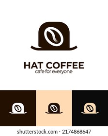 Hut- und Kaffeelogo, Coffee Shop-Logo, Badge- und Labeldesign für Café, Restaurant, Café, Bar, Coffee-Logo-Konzept für Restaurant