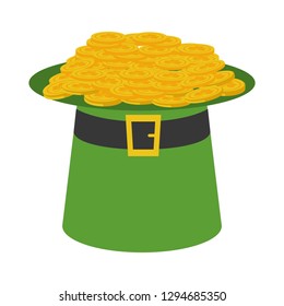 hat and coins happy st patricks day vector illustration