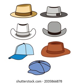 hat collection set illustration vector design