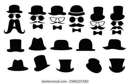 Hat collection vector illustration set cap 