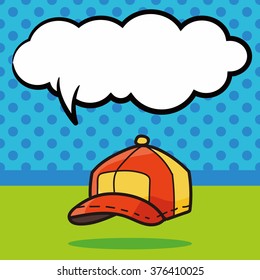 hat color doodle, speech bubble