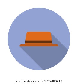 hat colored illustration long shadow icon. Simple color vector of Camping icons for ui and ux, website or mobile application