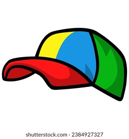 Hat Colorful Rainbow Colors Cap Snapback Vector Illustration